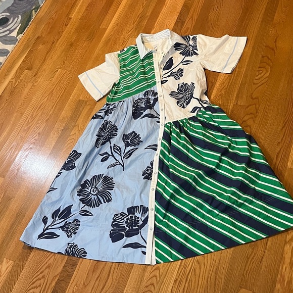 Anthropologie x Maeve Mixed-Print Buttondown Dress Size Small NWT - Picture 6 of 14